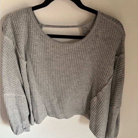 Free People We The Free Thermal Cropped Top with open back in size small - Picture 2 of 9